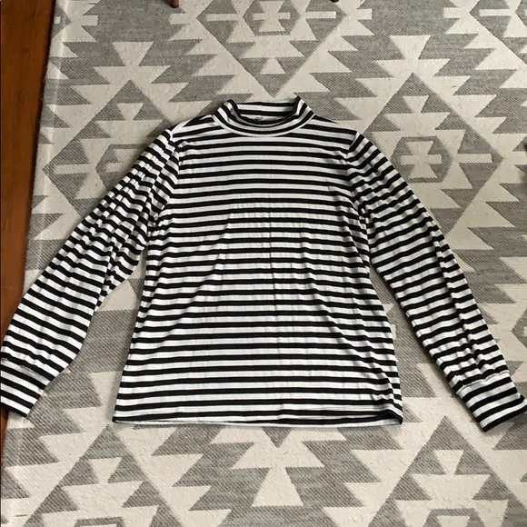LOFT Sweaters - Loft Mock Neck Striped Sweater